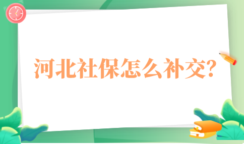 河北社保的补交方式