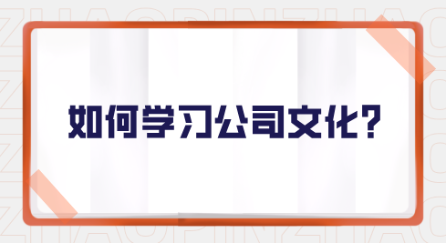 如何学习公司文化？